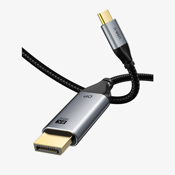 USB TYPE C TO DP 8K CÁP C TO DP MALE, CÁP 32AWG CÓ BỆN NYLON, 8K /60HZ, CE ROHS, chiều dài: 2m CC21L